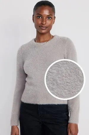 Old Navy Soft Eyelash Sweater Medium Gray NWT thumbnail 1