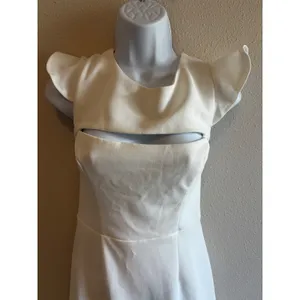 Selfie Leslie White Cutout Open Back Ruffle Hem Mini Fit Flare Dress US L Bridal thumbnail 8