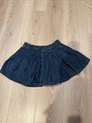 Offline by Aerie Oxford Mini Skort Denim Skirt w built in shorts Small Pleated thumbnail 6