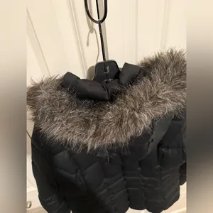 Calvin Klein Duck Down Parka Sz L Black Puffer jacket Coat Removable Hood thumbnail 3