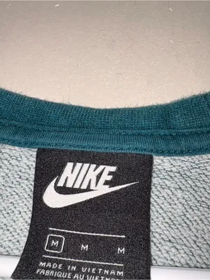 Nike Sportswear Essential Fleece Crewneck Teal Blue Graphic Sweatshirt Size M thumbnail 2