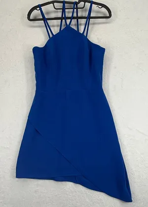Amanda‎ Uprichard Odean New York Blue Dress Sleeveless Asymmetrical Mini Party S thumbnail 1