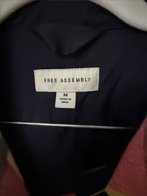 Free Assembly Pink Green & Cream Plaid Wool Utility Jacket thumbnail 3