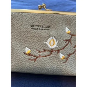 Forever Lonny Floral Embroidered Crossbody Wallet Bag Grey with Gold Hardware thumbnail 10
