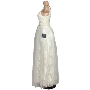 LULUS Sweet Love Floral Lace Beaded Maxi Dress, Ivory, Small thumbnail 3
