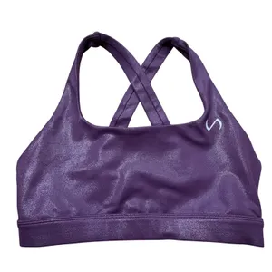TLF Take Life Further Womens Purple Shimmer Crossback Sports‎ Bra S Yoga Gym thumbnail 1