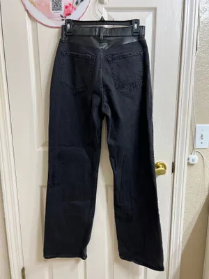 Abercrombie & fitch Mixed Fabric High Rise 90s Relaxed Jean size 27 thumbnail 3