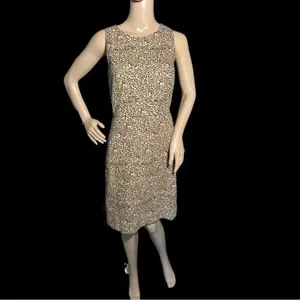 NWT J. CREW Basketweave Sleeveless Sheath Dress Leopard Print Women’s Sz 2 XS/S thumbnail 4