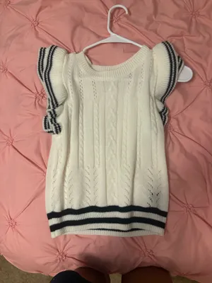 Cute dressy ruffle top summer top White thumbnail 1