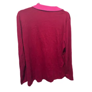 Kim Gravel Lightweight Collared Sweater — Preppy Classic, Size Large thumbnail 3