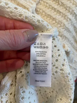 Women’s Cream Knit Lace Slip Dress - V-Neck Spaghetti Straps new size medium thumbnail 6