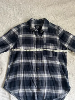 Womens Abercrombie and Fitch Navy Plaid Shirt thumbnail 4
