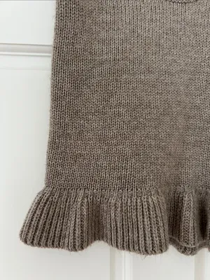 Taupe Ruffle-Hem Knit Tank Top thumbnail 4