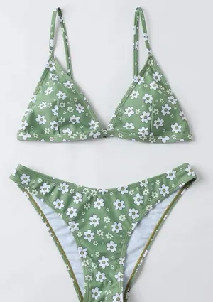 SheIn Floral Triangle Bikini Swimsuit thumbnail 3