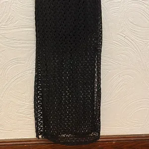 NWT American Rag Maxi Dress Womens Black Lace Racerback‎ Sheer Hem Slit Small thumbnail 3