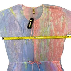 Shoreline Pink Blue Tie Dye Semi Sheer Swimsuit Cover Up Size 1X thumbnail 3