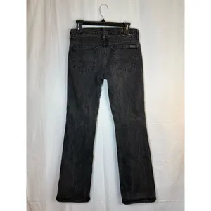 7 For All Mankind Jeans Womens Black Charcoal Wash Straight Leg 32 Inseam thumbnail 6