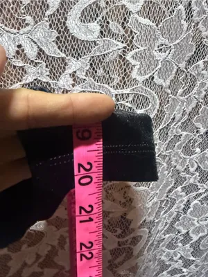 American Apparel Black Velvet Long-Sleeve Crop Top scoop neck vintage 90s y2k S thumbnail 9