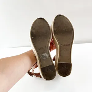 Marc Fisher Jinky Platform Espadrille Sandal Shoes Brown 7.5 thumbnail 8