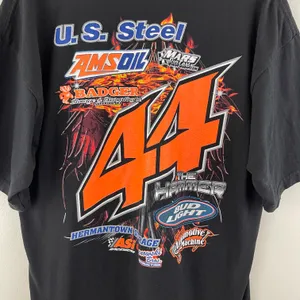 Darrell Nelson Vintage Black Orange Double Trouble No. 44 Racing Graphic Tee thumbnail 9