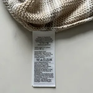 Madewell Linen Drop-Shoulder Sweater Heather Oat Multi Stripe Size Small Coastal thumbnail 8