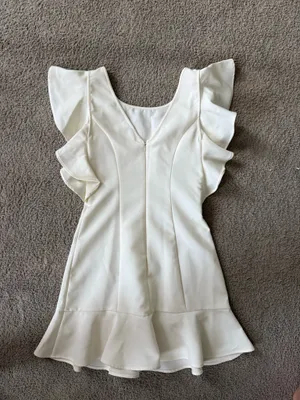 Harper Wren White Ruffle Sleeve Dress thumbnail 2