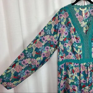 Matilda Jane Green Floral Sheer Large Kookaburra Blouse Sz.XXL thumbnail 6