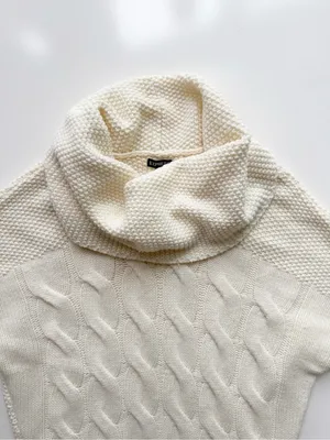 Express Cowl Neck Cable Knit Sweater Size Small - Cream thumbnail 2