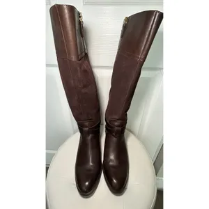 Franco‎ Sarto Lapis Riding Boots Brown Leather Suede Knee High Box 7.5 thumbnail 4