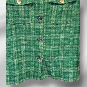 Zara Green Jacket with Raw Hems‎ thumbnail 3