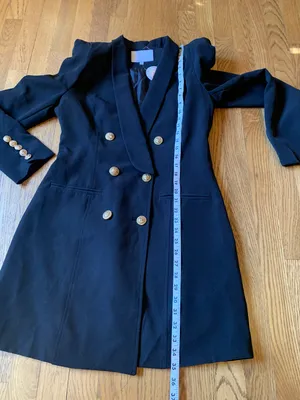 Womens Black Double Breasted Blazer Dress Size M thumbnail 7