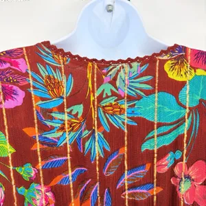 Me 2 Magic Floral Maxi Dress Sz M Metallic Boho Bell Sleeve Festival Euro Anthro thumbnail 10