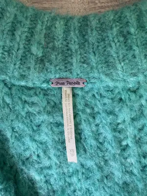 Free People Turquoise Oversized Sweater thumbnail 3