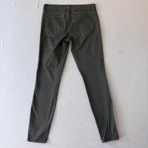 J Crew‎ Toothpick Ankle Pants 25 Olive Side Stripe Skinny Stretch thumbnail 7