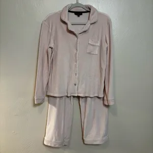 House of Harlow 1960 Rose Velour‎ Knit Pajama Top Women's Medium Pink thumbnail 3