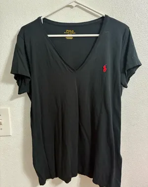Polo by Ralph Lauren Black V-Neck Tee with Red Pony XL thumbnail 1