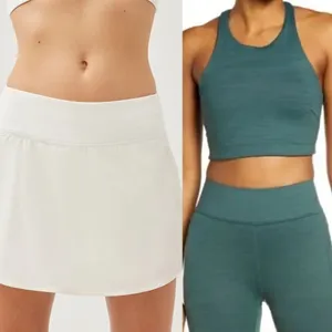 NWT Outdoor Voices White Hudson 4" Skort & Move Free Cropped Top Bundle Sze XXS thumbnail 2