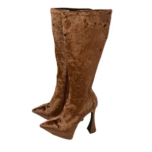 JEFFREY CAMPBELL Shego crushed velvet platform knee high boots NEW size 7.5 thumbnail 8