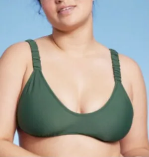 Wild Fable Bikini Top Women S Green New Ruched Strap‎ Triangle Swim thumbnail 1