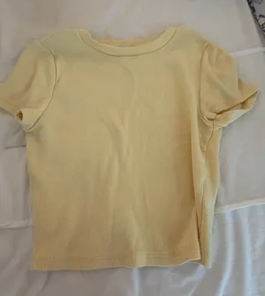 Garage Soft Pale Yellow Ribbed Short Sleeve Baby Tee - XS thumbnail 1