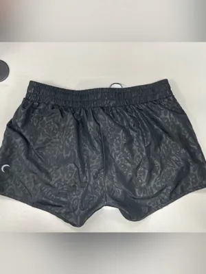 NWT ZYIA Women's Black Subtle Animal Print Athletic Shorts Sz Large Workout thumbnail 2