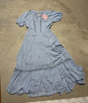 Hello Molly Light Blue Maxi Sun boho Dress medium/6 thumbnail 1
