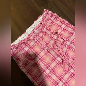 PINK VICTORIA SECRET PLAID PATCH Y2k logo adjustable pants fall casual rare thumbnail 4