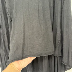 We The Free Free People Black Pima‎ Cotton Modal High Low Peplum Top Size M thumbnail 4
