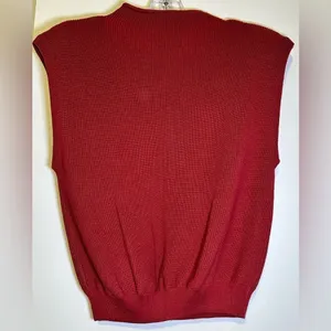 NWT Ellison wine mock neck padded power shoulder top size L thumbnail 2
