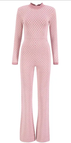 House of CB Pink Printed Jumpsuit thumbnail 1