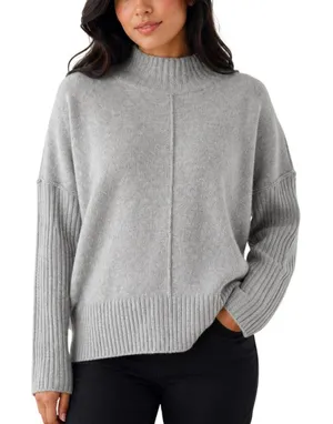 Simply Vera Vera Wang Gray Mockneck Sweater M Quiet Luxury Cashmere Blend thumbnail 1
