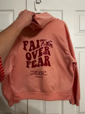 Pink Faith over Fear Hoodie thumbnail 1