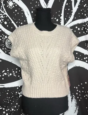 Sincerely Jules Cream Sweater Vest Sz M thumbnail 1