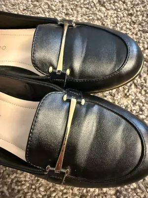 Women's Black Slip-On Loafers with Gold Accent thumbnail 6